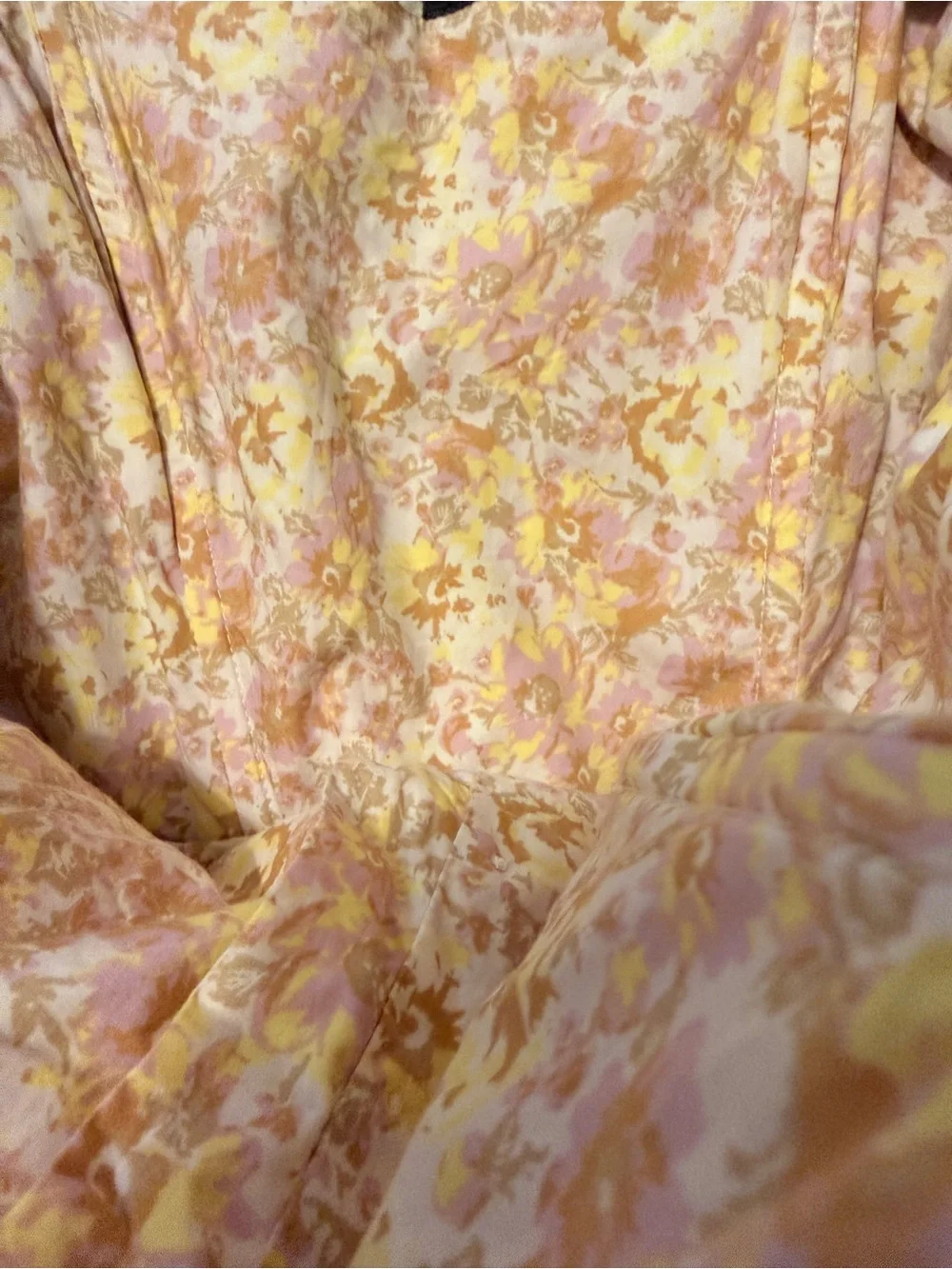AMAZING! Free People She's A Dream Cream Floral Puff Sleeve Cotton Midi Dress